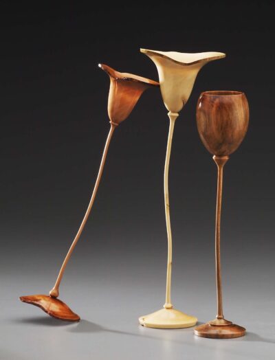 Natural Edge Thin Stem Goblet - West Michigan Woodturners
